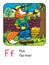 Fox farmer. Animals and profession ABC. Alphabet F