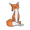 Fox Friendly Cute forest animal Cartoon.