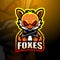 fox gunner mascot esport logo design