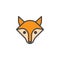 Fox head filled outline icon
