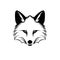 Fox Head Icon, Minimal Coyote Portrait, Vulpes Face Silhouette, Polar Fox Icon