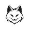Fox Head Icon, Minimal Coyote Portrait, Vulpes Face Silhouette, Polar Fox Icon