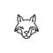 Fox head line icon