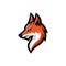 Fox head mascot logo vector illustration, with a wise eye look