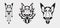 Fox head symbol - three variants