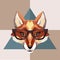 Fox in hipster glasses