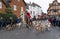 Fox hunting horses and hounds in England
