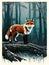Fox, Illustration, Art, Design, Wildlife, Cunning, Red, Animal, Nature, Forest, Cute, Whimsical, Sly