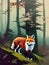 Fox, Illustration, Art, Design, Wildlife, Cunning, Red, Animal, Nature, Forest, Cute, Whimsical, Sly