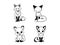 Fox Illustrations in Outline Style