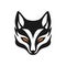 Fox Kitsune Logo of wolf face clip art