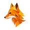 Fox logo design. Abstract colorful polygon fox head. Calm fox face
