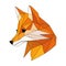 Fox logo design. Abstract colorful polygon fox head. Calm fox face