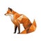 Fox logo design. Abstract colorful polygonal fox image. Calm fox