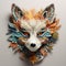 fox masks paper crafted style. AI Generative