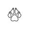 Fox paw print line icon