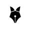 FOX PEN SIMPLE LOGO CONCEPT FOUNTAIN PEN NIB AS A FOX HEAD vector logo icon illustration design