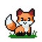 fox pixel image. cross stitch or crochet pattern