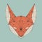 Fox polygonal face. Vector geometric fox head.