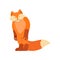 Fox sad. Wild animal sorrowful. she-fox dull. Vector illustration