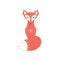 Fox in the Scandinavian style. Vector illustration.