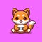Fox Sitting Gaming Cute Creative Kawaii Cartoon
