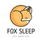 Fox Sleep logo design. Vector