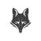 Fox sneaky muzzle cunning wild predator hunting camping monochrome vintage icon design vector