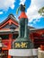 Fox statue stone at Fushimi Inari Kyoto, Japan.