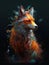 Fox in the style of colorful mindscapes, smokey background, detailed character illustrations. AI Generative