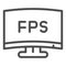 FPS definition line icon. Modern monitor, frames per second counter symbol, outline style pictogram on white background