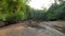 FPV of Woman Practices Yoga by the River in Tropical Rainforest, Thailand