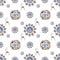 Fractal blue flowers and antilopa. An elegant bright illustration with flowers. India style. Pattern for design of