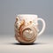 Fractal Coffee Mug: Hyperrealistic 3d Design Concept With Vray Tracing