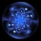 Fractal illustration of a blue spherical object