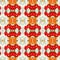 Fractal Kaleidoscope Flowers red orange