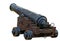 Fractal picture of Old medieval artillery canon on white