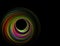 Fractal rainbow colored circle on a black background