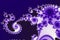 Fractal ultra violet background with dynamic silhouette of sea shell swirl