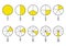 Fraction pie divided into slices. Segmented circles set. Wheel round diagram part set. Segment infographic. Info chart