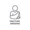 Fracture dressing thin line icon, sign, symbol, illustation, linear concept, vector