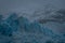 Fractured blue ice on a glacier in Argentina