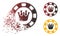 Fractured Dotted Halftone Royal Casino Chip Icon