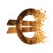 Fractured Euro sign 3d