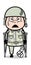 Fractured Leg - Cute Army Man Cartoon Soldier Vector Illustration