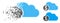 Fractured Pixel Halftone Banking Cloud Icon