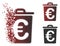 Fractured Pixel Halftone Euro Trash Icon