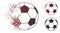 Fractured Pixelated Halftone Football Ball Icon