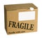 Fragile brown cardboard box, parcel - isolated over white