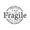Fragile grunge rubber stamp